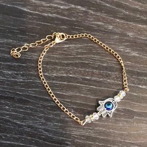 Hamsa Hand Eye Link Bracelet